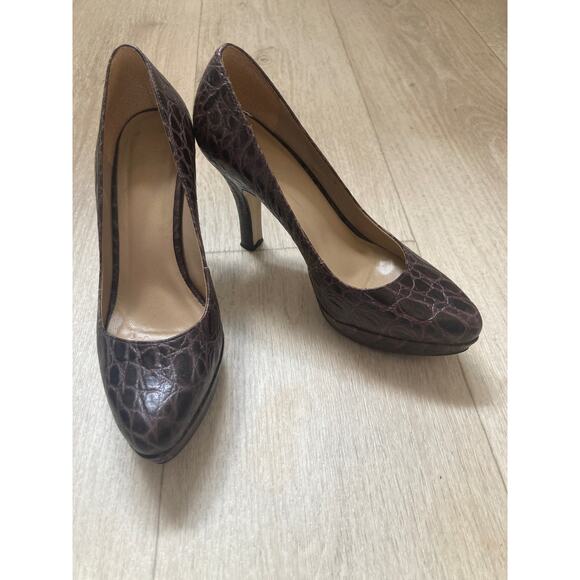 Talbots Deep Plum Leather Pumps, Size 6.5 - Picture 1 of 5